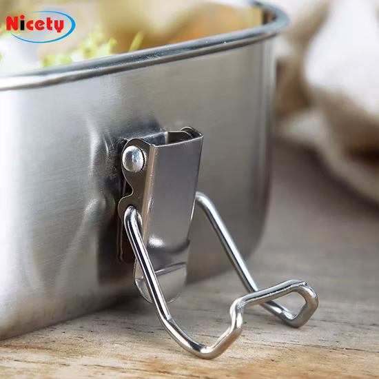 Boîte Tiffin biodégradable isolée, conteneur de stockage des aliments de Camping étanche avec boîte à déjeuner en acier inoxydable