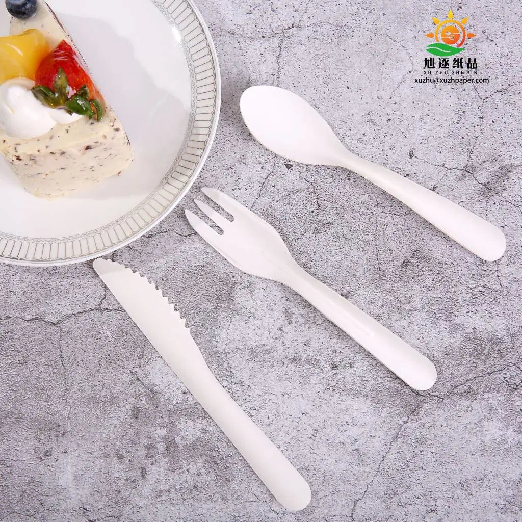 Disposable Biodegradable Paper Kitchen Cutlery Set Paper Knife Spoon for Birthday Cake Bread Beef Meet