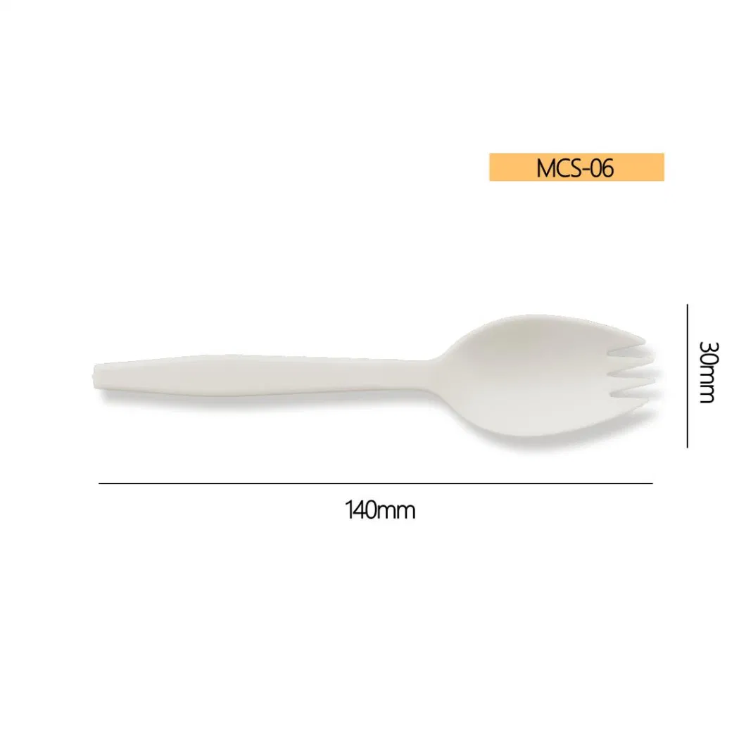 Fried Packaging PARA Comida China Cornstarch Durable Tableware Set Biodegradable Corn Starch Cutlery