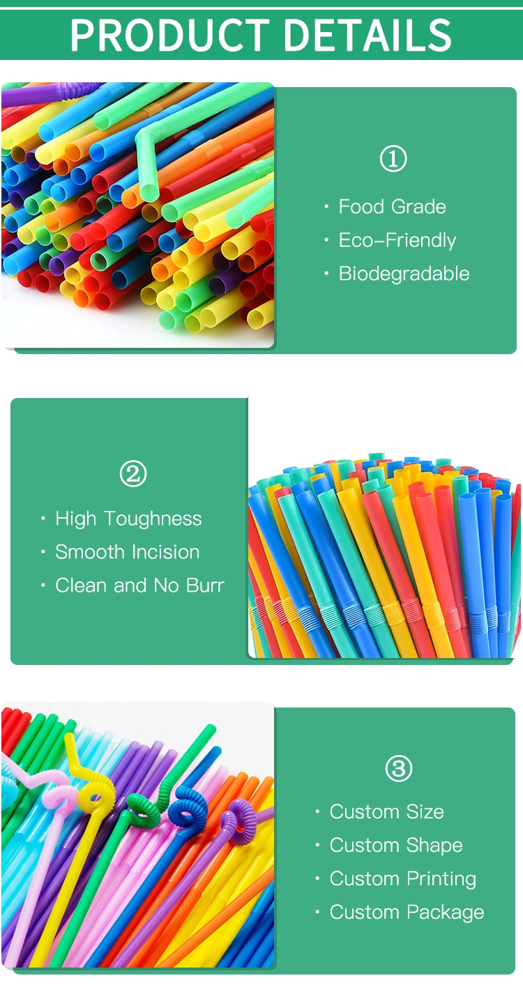 Disposable Individually Wrapped Compostable Drinking PLA Straws Biodegradable