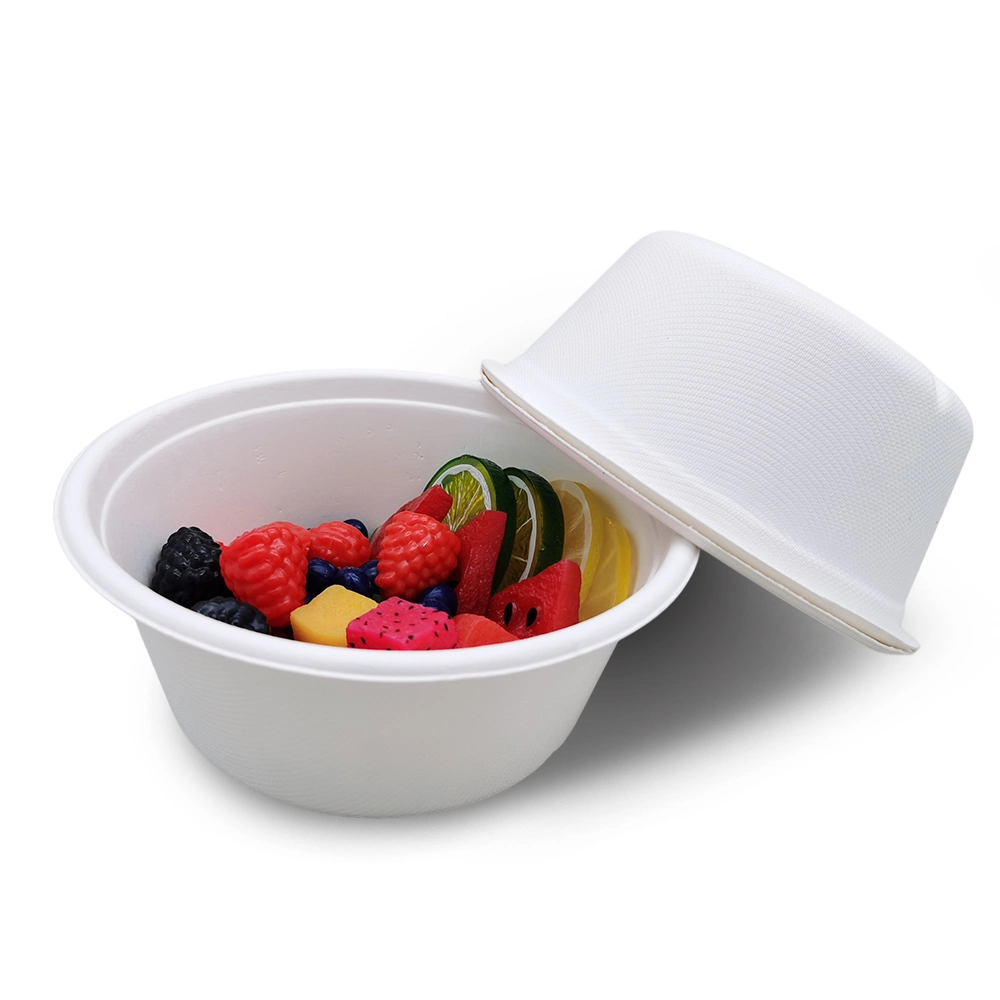 100% Biodegradable Disposable Take out Container Use and Throw Plates Vaper Takeaway Soup Salad Paper Bowl