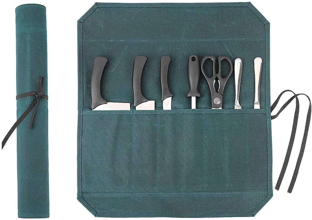 Custom Portable High Quality Chef Cutlery Tool Case Portable Canvas Bag Roll Knife