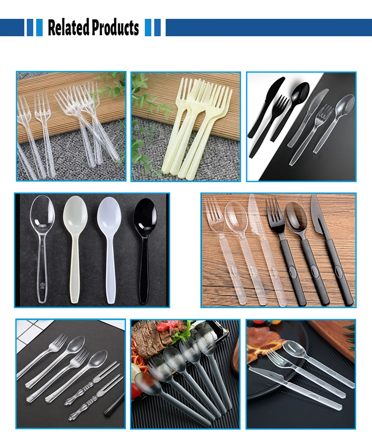 Disposable PS Clear Knife Fork Spoon in One Poly Bag Heavy Duty Plastic Cutlery Set