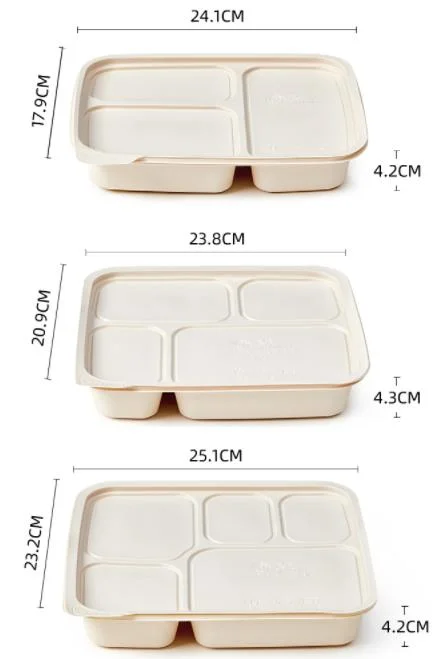 Compartment Eco-Friendly Biodegradable Disposable Cornstarch Takeaway Bento Lunch Box Food Container