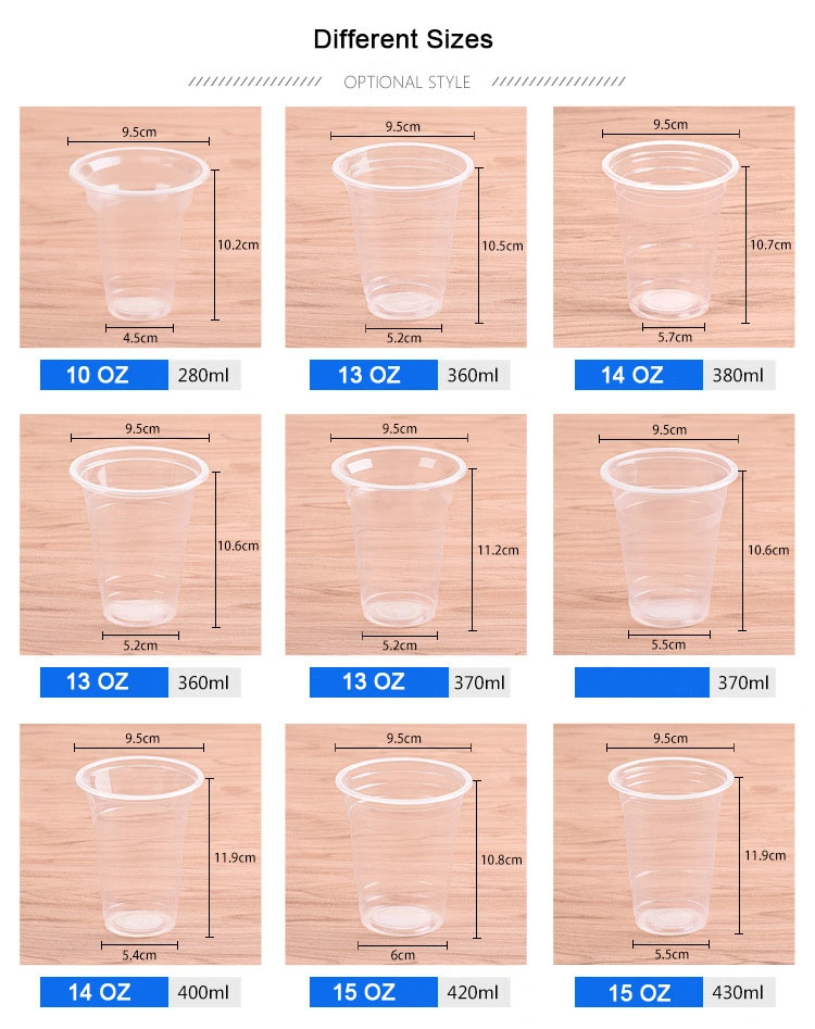 Biodegradable Disposable Transparent PLA 500/700 Ml Takeaway Beverage Milk Tea Juice Cup