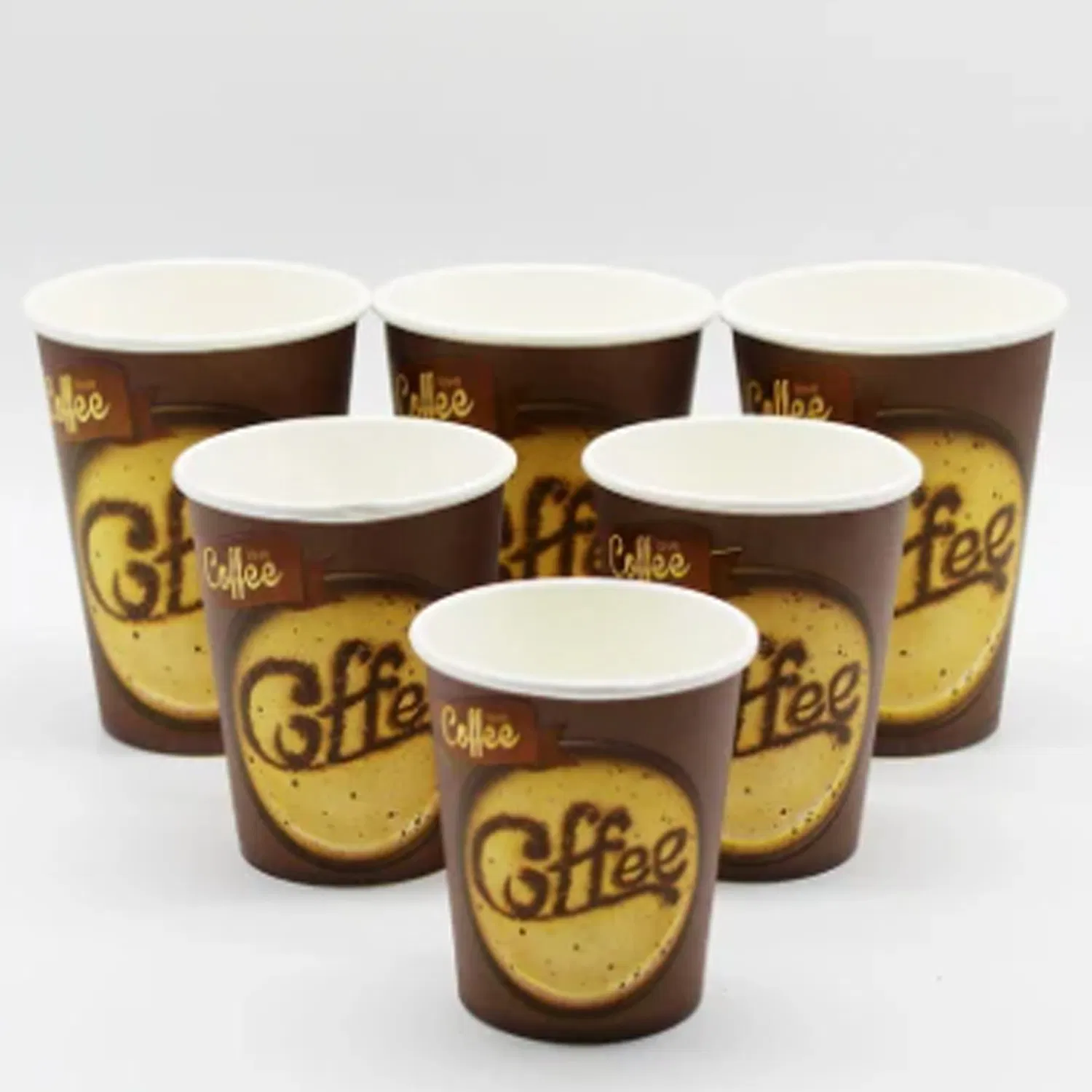 Tasse de papier à paroi simple imprimée personnalisée jetable, 8 onces de café, avec couvercle