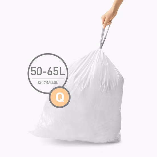 Sacs à ordures personnalisés avec logo de couleur blanche, sacs d'emballage biodégradables avec ficelle de tirage