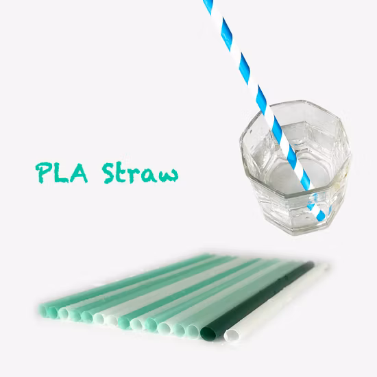 Prix ​​d'usine de logo fait sur commande de paille potable compostable biodégradable de PLA 8*200