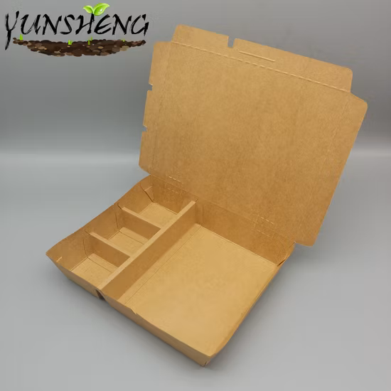 Récipient alimentaire biodégradable avec séparateurs et couvercle en gros