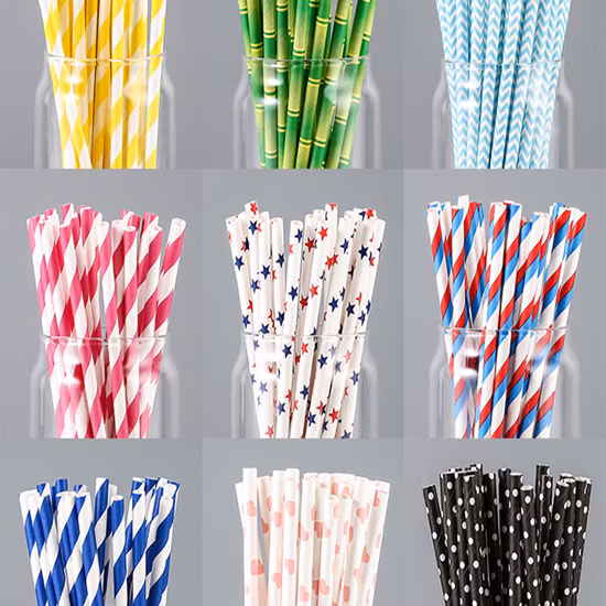 Pailles à boire jetables en papier compostable Pailles à boire en papier emballées individuellement
