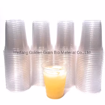 Fabrication de fécule de maïs, gobelets PLA écologiques, gobelets en plastique jetables, gobelets en papier PLA, vente en gros