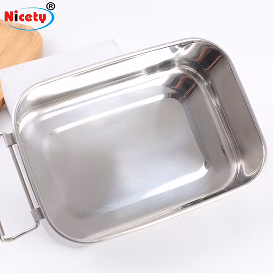 Ustensiles de cuisine biodégradables exceptionnels Vaisselle Camping Sushi Burger Stockage Couvercle en bambou Bento Boîte à lunch à emporter Récipients alimentaires en acier inoxydable avec boucles