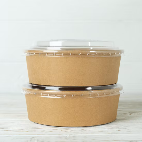 ODM/OEM Emballages Alimentaires Rond Brun Biodégradable Eco