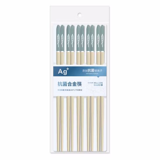 Baguettes réutilisables en fibre de verre et animaux de compagnie imprimés à motif de poisson de style japonais
